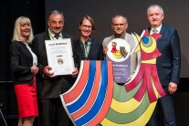 Stolze Silbermedaillengewinner: die Delegation aus Markt Waldthurn bei der Verleihung des Europäischen Dorferneuerungspreises in Hofheim in Unterfranken.